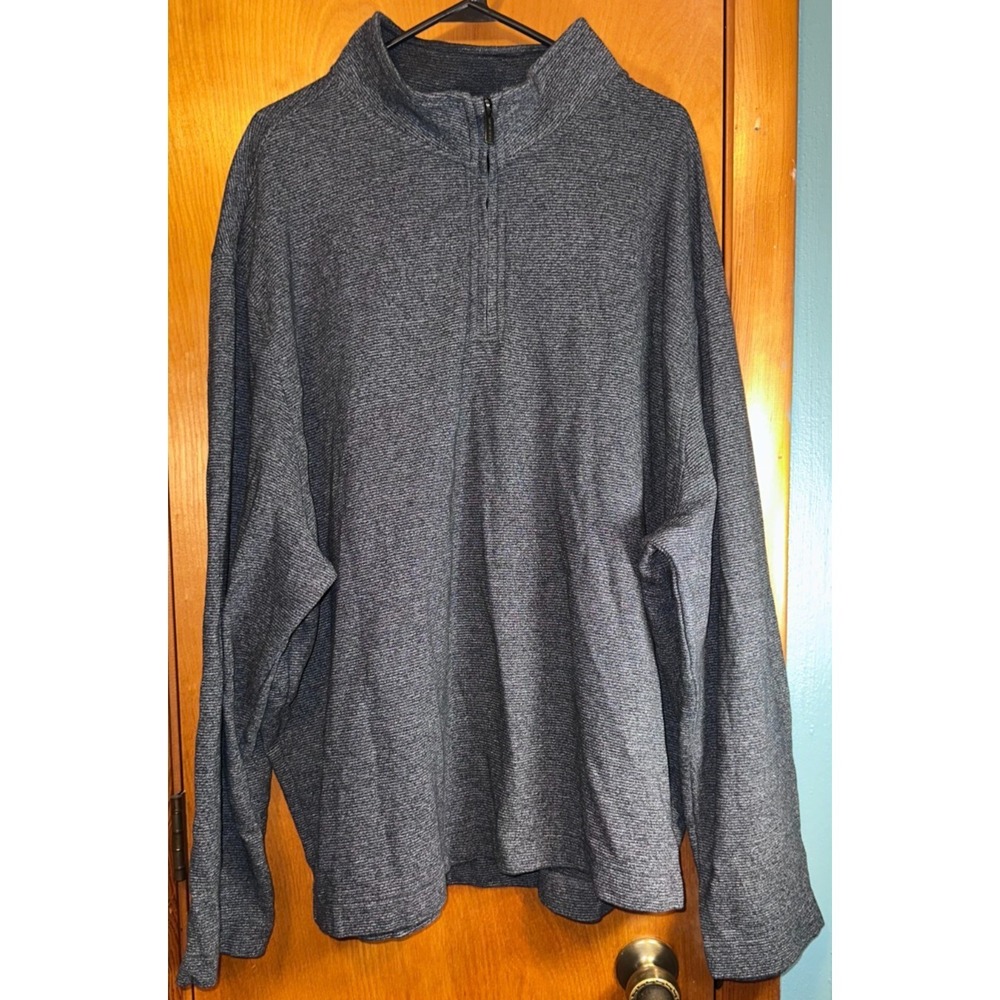 Van Heusen Flex 3XL Mens Heather Charcoal Quarter Zip Pullover Sweater